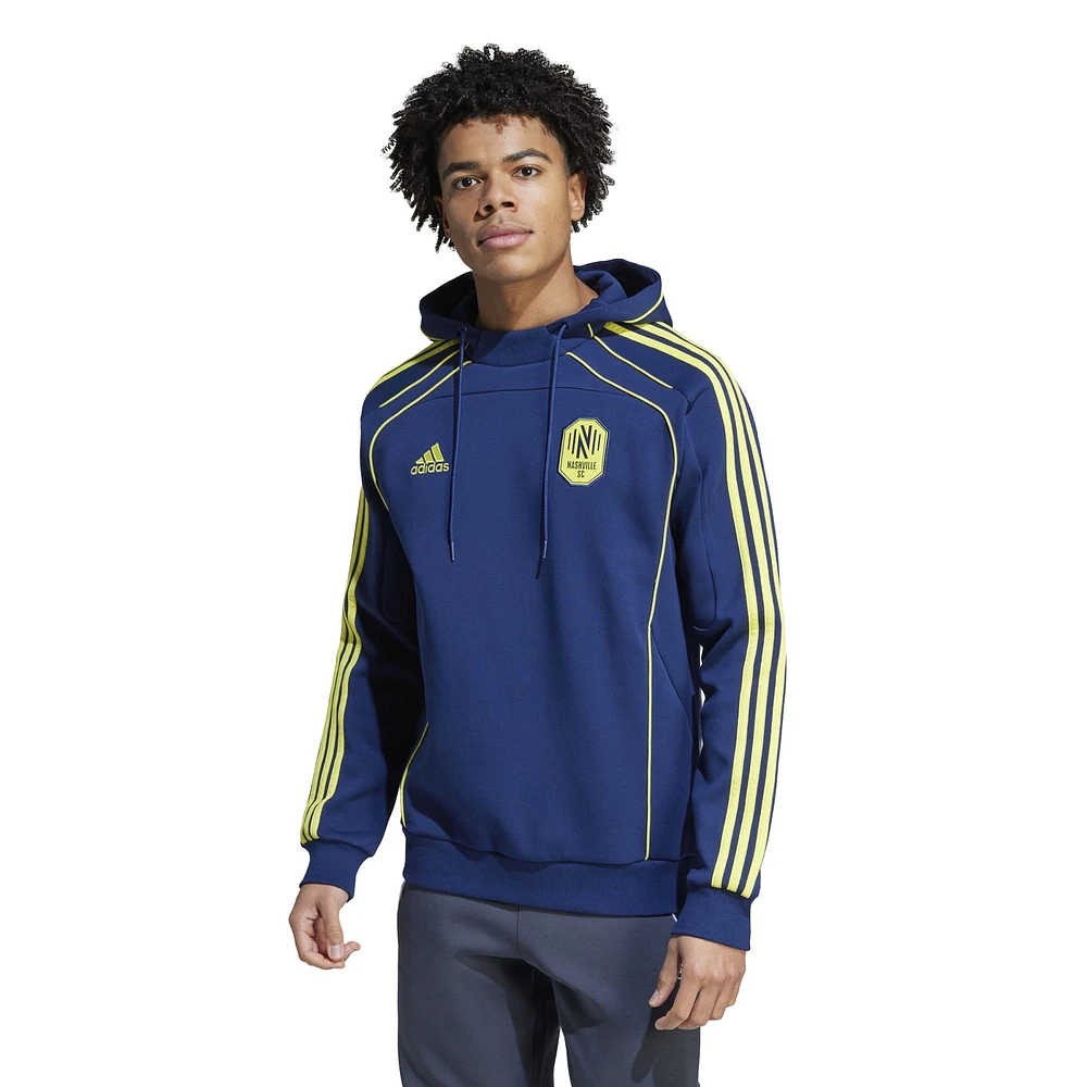 Men's adidas Blue Nashville SC 2025 Travel Pullover Hoodie