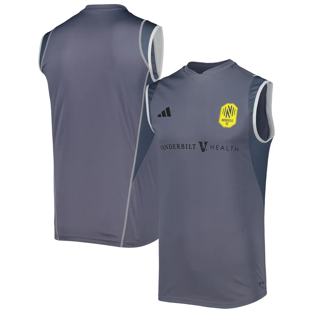 Maillot d'entraînement sans manches adidas Nashville SC 2023 pour homme gris