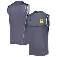 Men's adidas Gray Nashville SC 2023 On-Field Sleeveless Training Jersey