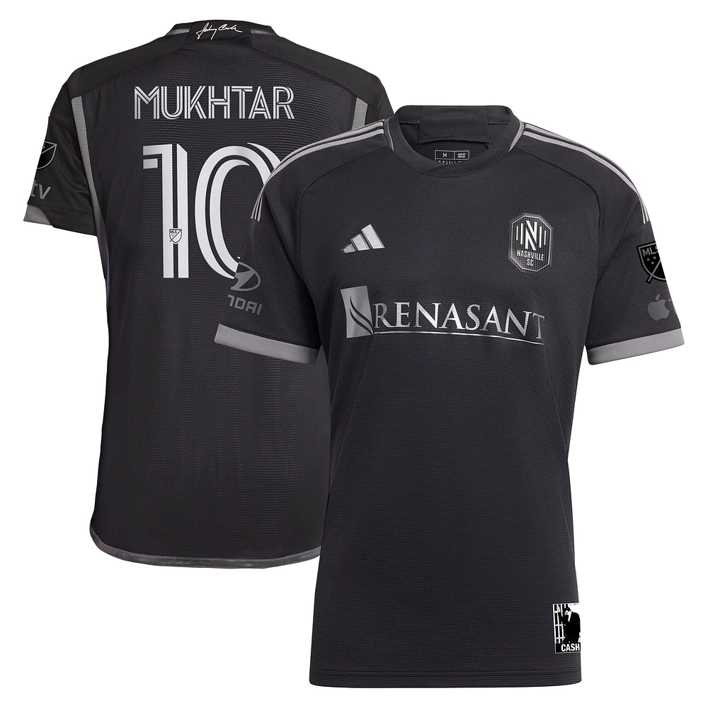 Maillot de joueur authentique adidas Hany Mukhtar Nashville SC 2023 pour homme en noir