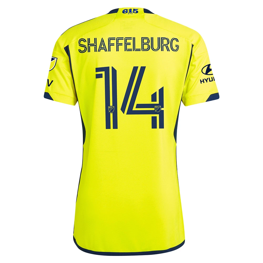 Men's adidas Jacob Shaffelburg Yellow Nashville SC 2024 The 615 Kit Authentic Player Jersey
