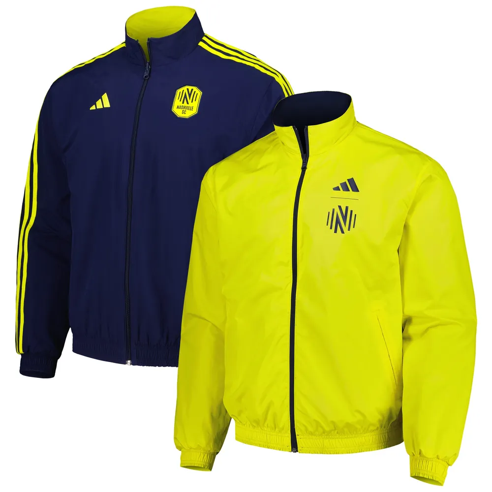 Veste d'équipe réversible à fermeture éclair intégrale pour homme adidas Nashville SC 2023 On-Field Anthem