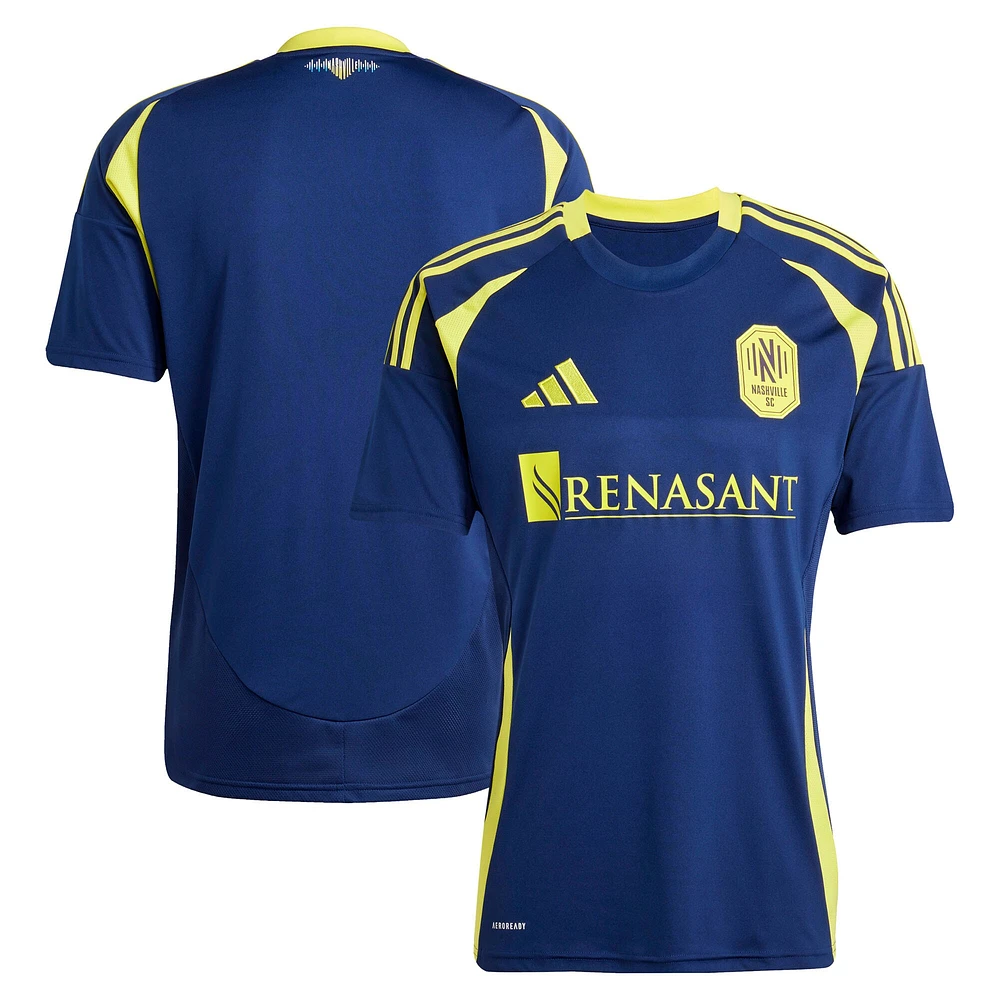 Maillot réplique du kit The Heart of Nashville SC 2025 bleu marine adidas pour homme