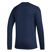 T-shirt AEROREADY à manches longues adidas Nashville SC Club DNA bleu marine pour homme