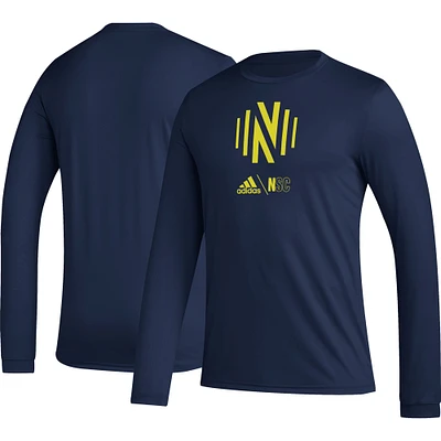 Men's adidas Navy Nashville SC Icon AEROREADY Long Sleeve T-Shirt