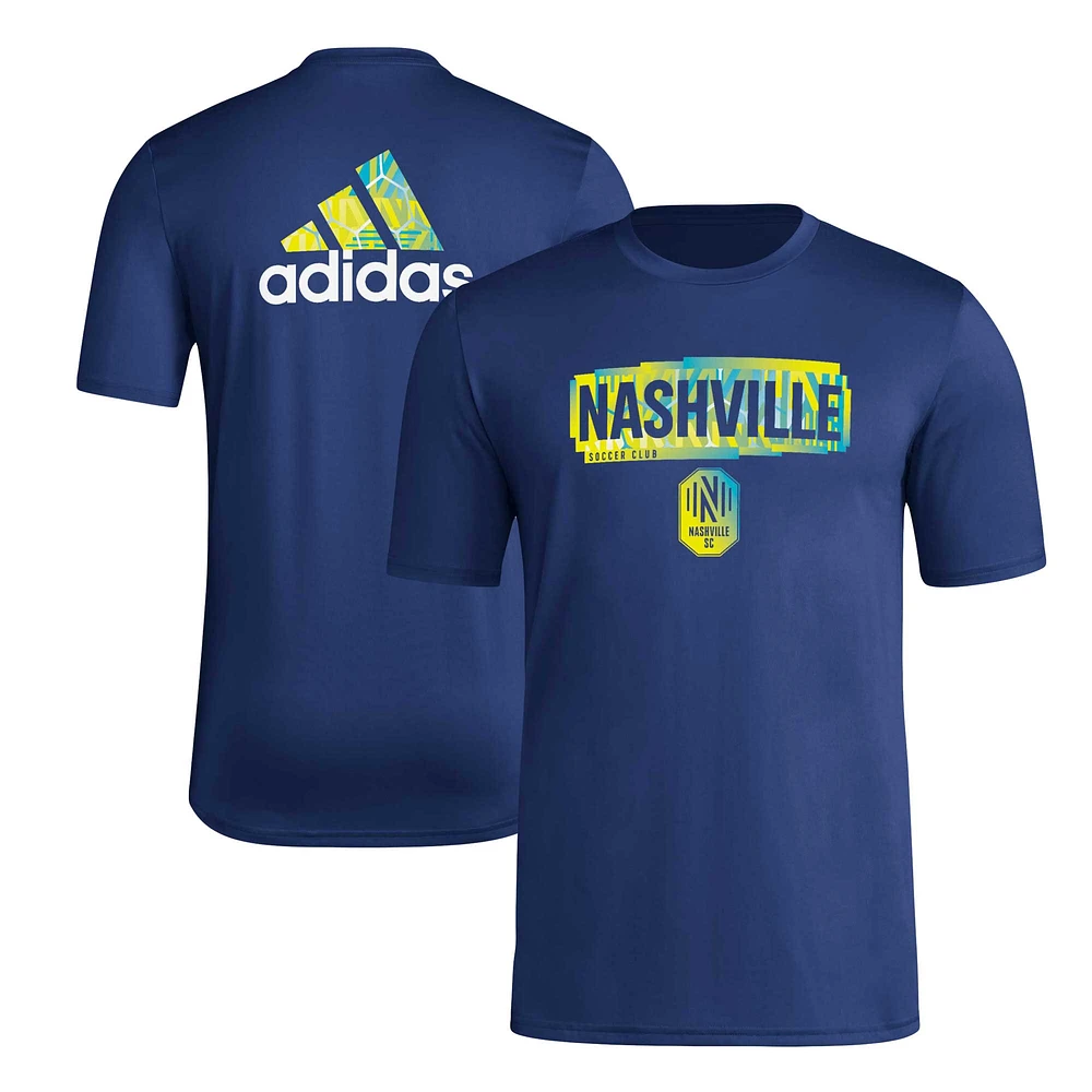 T-shirt adidas Nashville SC Local Pop AEROREADY pour hommes, bleu marine