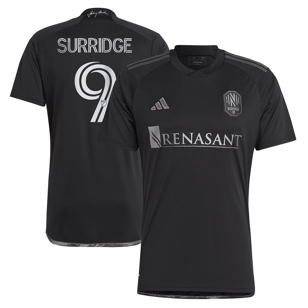 Men's adidas Sam Surridge Black Nashville SC 2023 Man Kit Replica Player Jersey