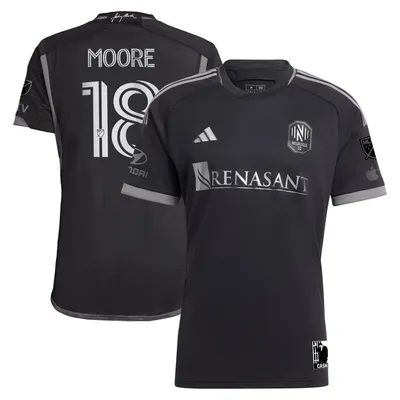 Shaq Moore Nashville SC adidas 2023 Man Black Kit Authentic Player Jersey