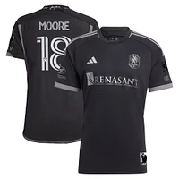 Homme Adidas Shaq Moore Noir Nashville SC 2023 Man Black Kit Authentique Maillot Joueur