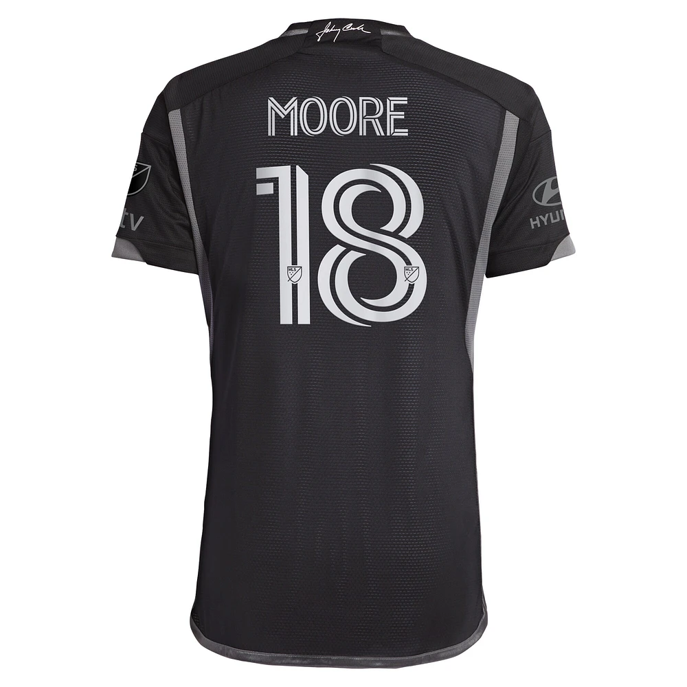 Homme Adidas Shaq Moore Noir Nashville SC 2023 Man Black Kit Authentique Maillot Joueur