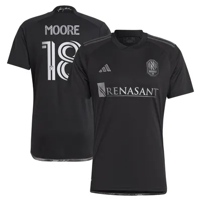 Shaq Moore Nashville SC adidas 2023 Man Black Kit Replica Player Jersey