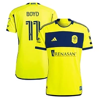 Men's adidas Tyler Boyd Yellow Nashville SC 2024 The 615 Kit Authentic Player Jersey