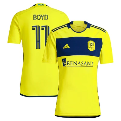 Maillot de joueur adidas Tyler Boyd jaune Nashville SC 2024 The 615 Kit Replica pour homme