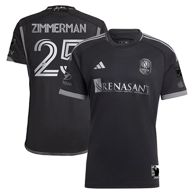 Homme adidas Walker Zimmerman Noir Nashville SC 2023 En Kit Authentique Maillot Joueur