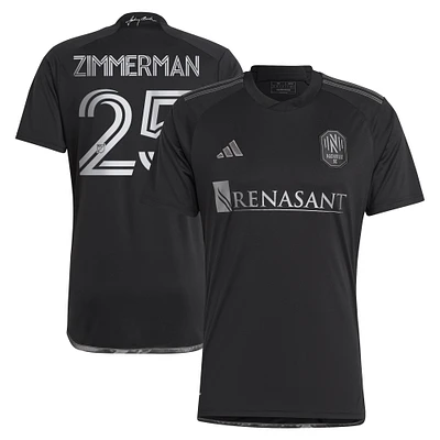 Men's adidas Walker Zimmerman Black Nashville SC 2023 Man Kit Replica Player Jersey