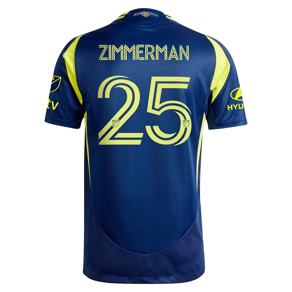 Men's adidas Walker Zimmerman Navy Nashville SC 2025 The Heart Of Kit Authentic Player Jersey
