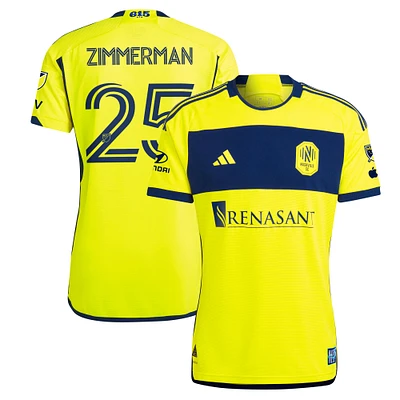 Maillot de joueur authentique adidas Walker Zimmerman Nashville SC 2024 The 615 Kit Jaune pour homme