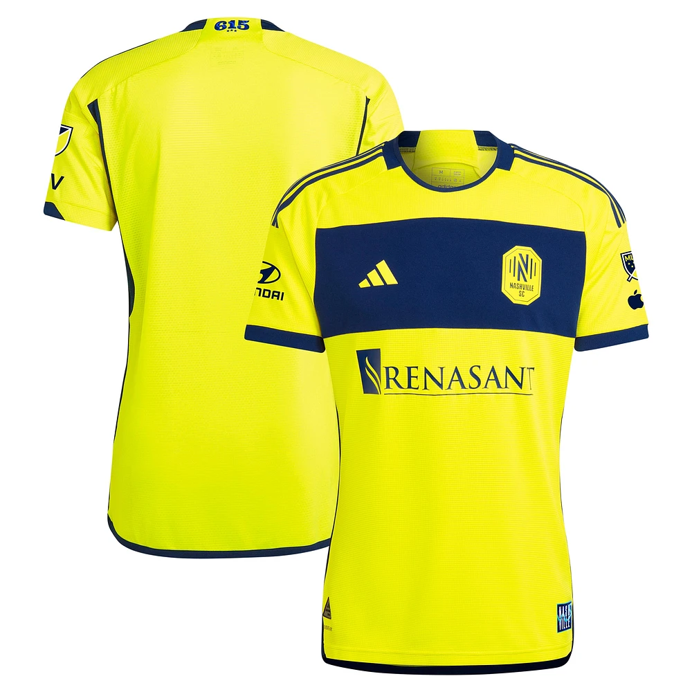 Men's adidas  Yellow Nashville SC 2024 The 615 Kit Authentic Jersey