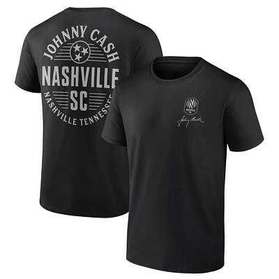 T-shirt ovale noir Nashville SC Johnny Cash de marque Fanatics pour hommes