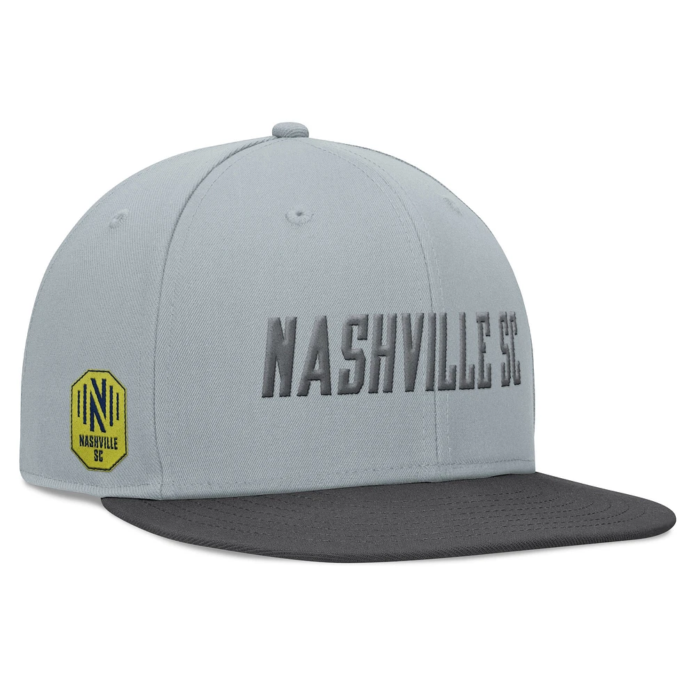 Casquette Snapback fumée Nashville SC Fanatics grise pour hommes