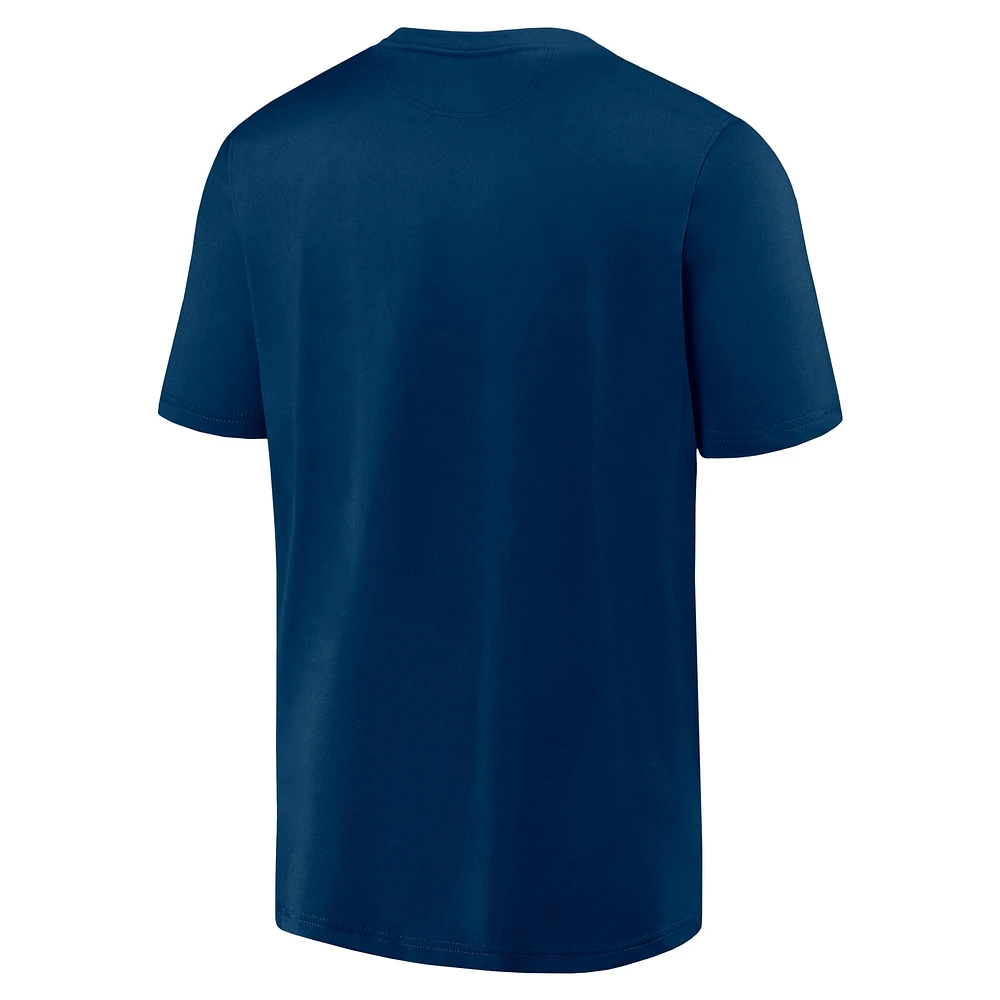 T-shirt à col en V Nashville SC Extended Play de marque Fanatics pour homme, bleu marine