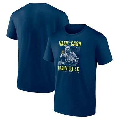 Men's Fanatics  Navy Nashville SC x Johnny Cash Finger T-Shirt