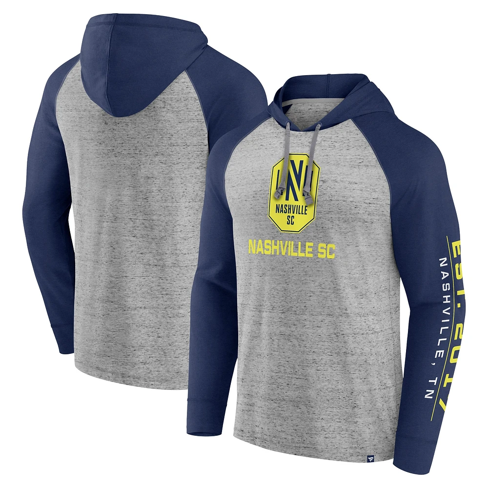 Men's Fanatics Steel Nashville SC Deflection Raglan Pullover Hoodie