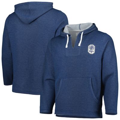 Men's Heathered Navy Nashville SC Baja Fleece V-Neck Pullover Hoodie