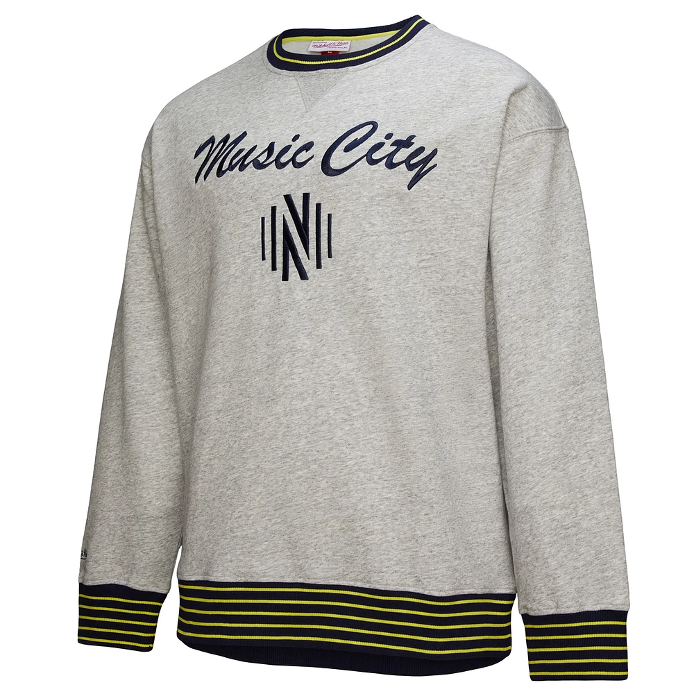 Men's Mitchell & Ness  Heather Gray Nashville SC 2025 Jersey Hook Fleece Pullover Sweatshirt