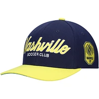 Mitchell & Ness Navy Nashville SC Team Script 2.0 Stretch Snapback Casquette pour homme