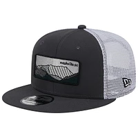 Casquette Snapback Nashville SC Outdoor Trucker 9FIFTY New Era pour hommes, noir/blanc