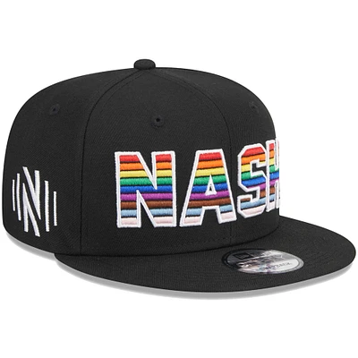 Men's New Era Black Nashville SC Pride 9FIFTY Snapback Hat