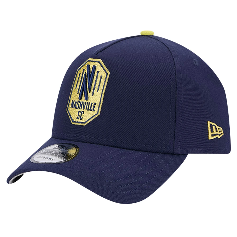 Casquette ajustable 9FORTY A-Frame New Era pour hommes, bleu marine Nashville SC 2024 Kick Off Collection