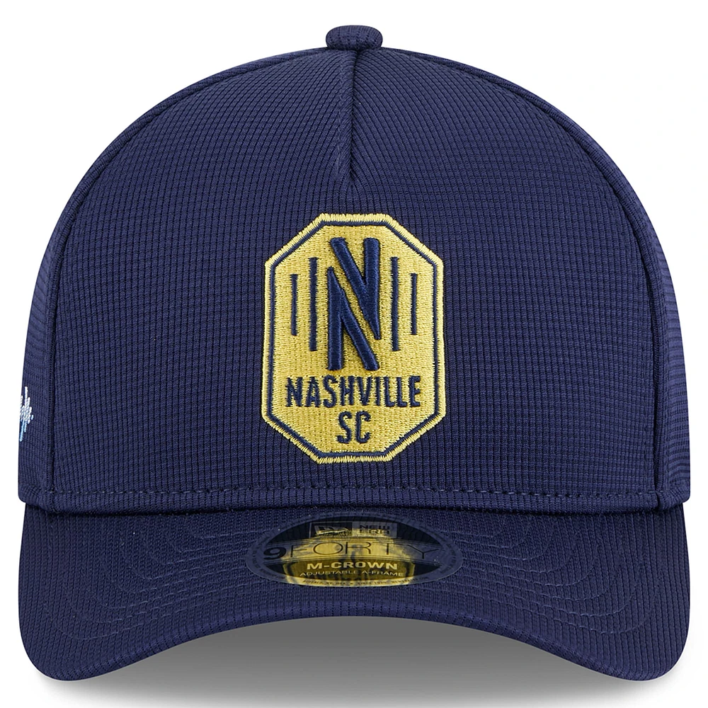 Men's New Era Navy Nashville SC 2025 Jersey Hook 9FORTY M-Crown Adjustable Hat