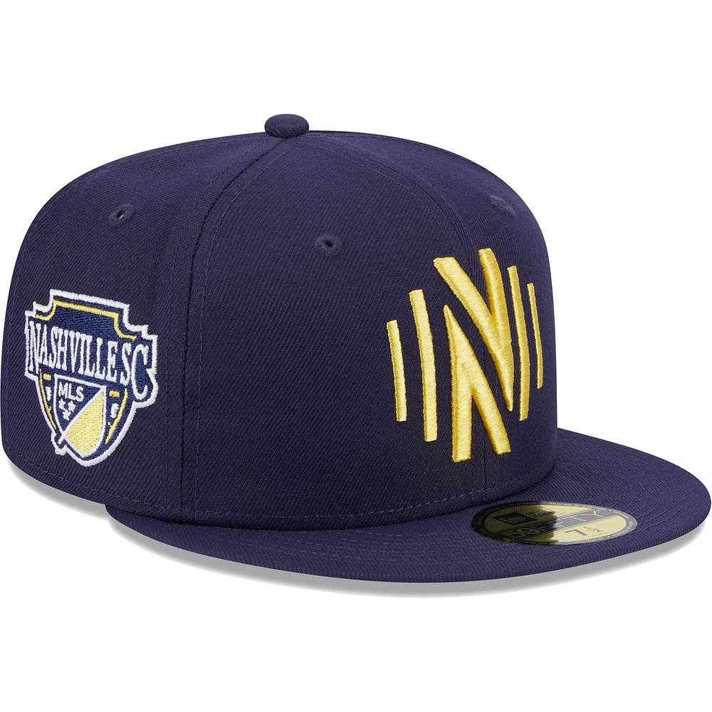 Casquette ajustée 59FIFTY Nashville SC Patch pour homme New Era bleu marine