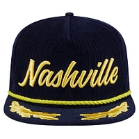 Men's New Era Navy Nashville SC Scrambled Eggs Corduroy Golfer Snapback Hat