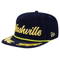 Men's New Era Navy Nashville SC Scrambled Eggs Corduroy Golfer Snapback Hat