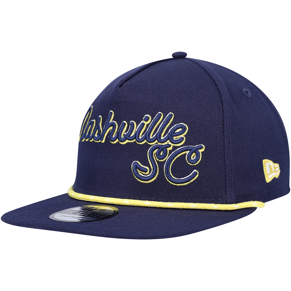 Casquette réglable bleu marine Nashville SC Script Golfer New Era pour hommes