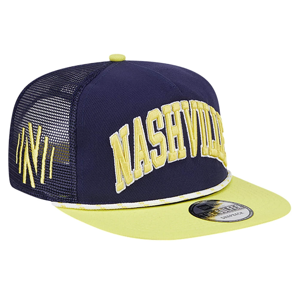 Casquette Snapback Nashville SC Throwback Golfer New Era pour hommes bleu marine