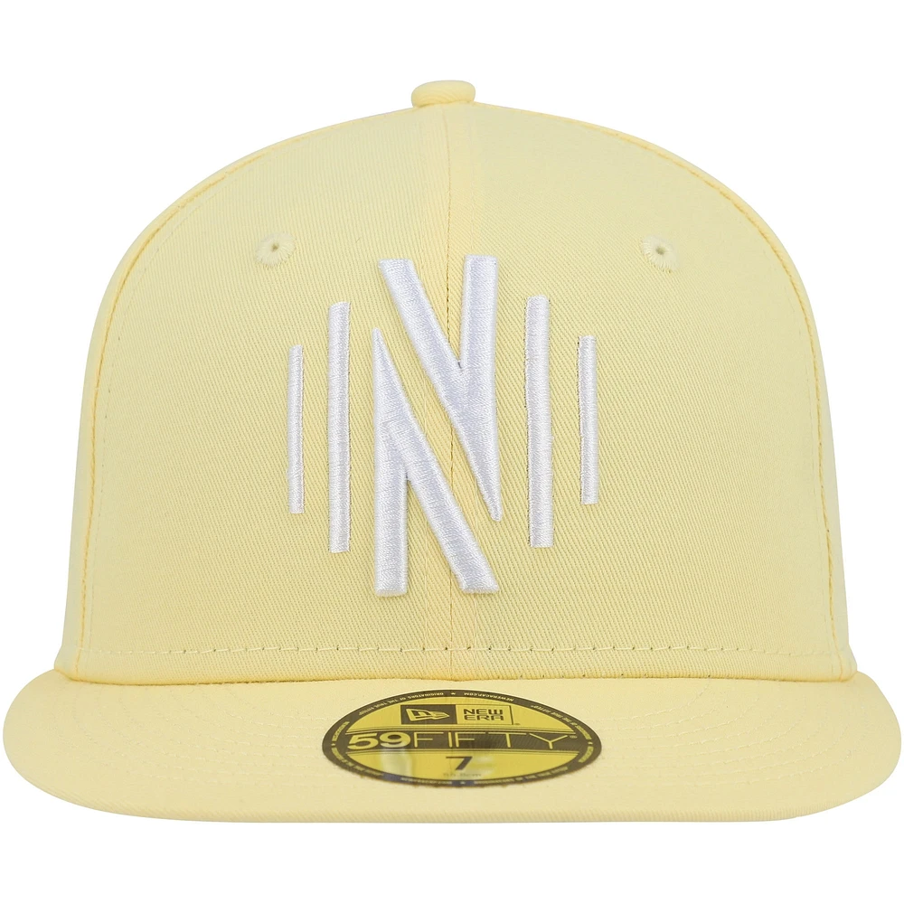 Men's New Era Yellow Nashville SC Pastel Pack 59FIFTY Fitted Hat