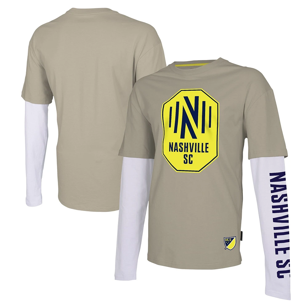 T-shirt à manches longues Stadium Essentials Tan Nashville SC Status pour hommes