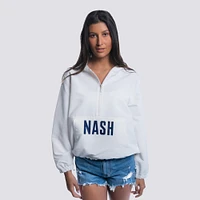 Women's Lusso  White Nashville SC Paige Half-Zip Hooded Jacket