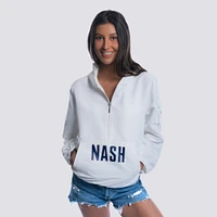 Women's Lusso  White Nashville SC Paige Half-Zip Hooded Jacket