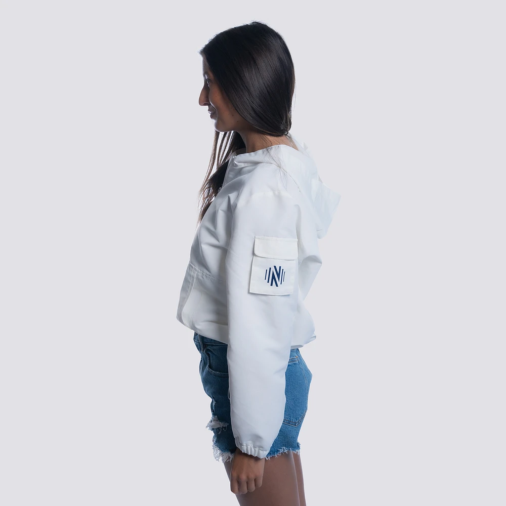 Women's Lusso  White Nashville SC Paige Half-Zip Hooded Jacket