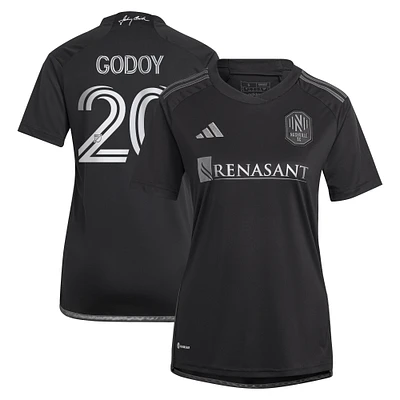 Women's adidas Anibal Godoy Black Nashville SC 2023 Man Kit Replica Player Jersey