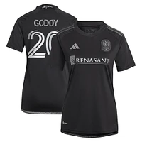 Women's adidas Anibal Godoy Black Nashville SC 2023 Man Kit Replica Player Jersey