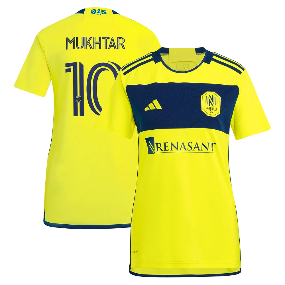 Women's adidas Hany Mukhtar Yellow Nashville SC 2024 The 615 Kit Replica Player Jersey