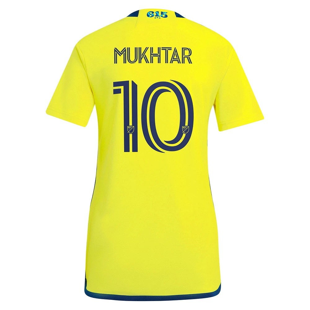 Women's adidas Hany Mukhtar Yellow Nashville SC 2024 The 615 Kit Replica Player Jersey