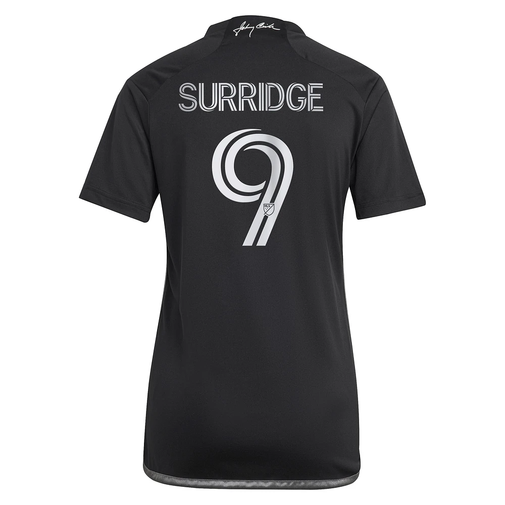 Women's adidas Sam Surridge Black Nashville SC 2023 Man Kit Replica Player Jersey