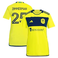 Women's adidas Walker Zimmerman Yellow Nashville SC 2024 The 615 Kit Replica Player Jersey